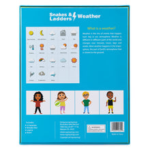 Load image into Gallery viewer, Snakes And Ladders Weather Board Game - For Children And Familes - Explore Weather - 2-4 Players - Kids Ages 3+

