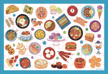 Load image into Gallery viewer, World Food Puzzle - 64 Piece Jigsaw Puzzle - Explore Dishes From Around World - Kids Ages 3+
