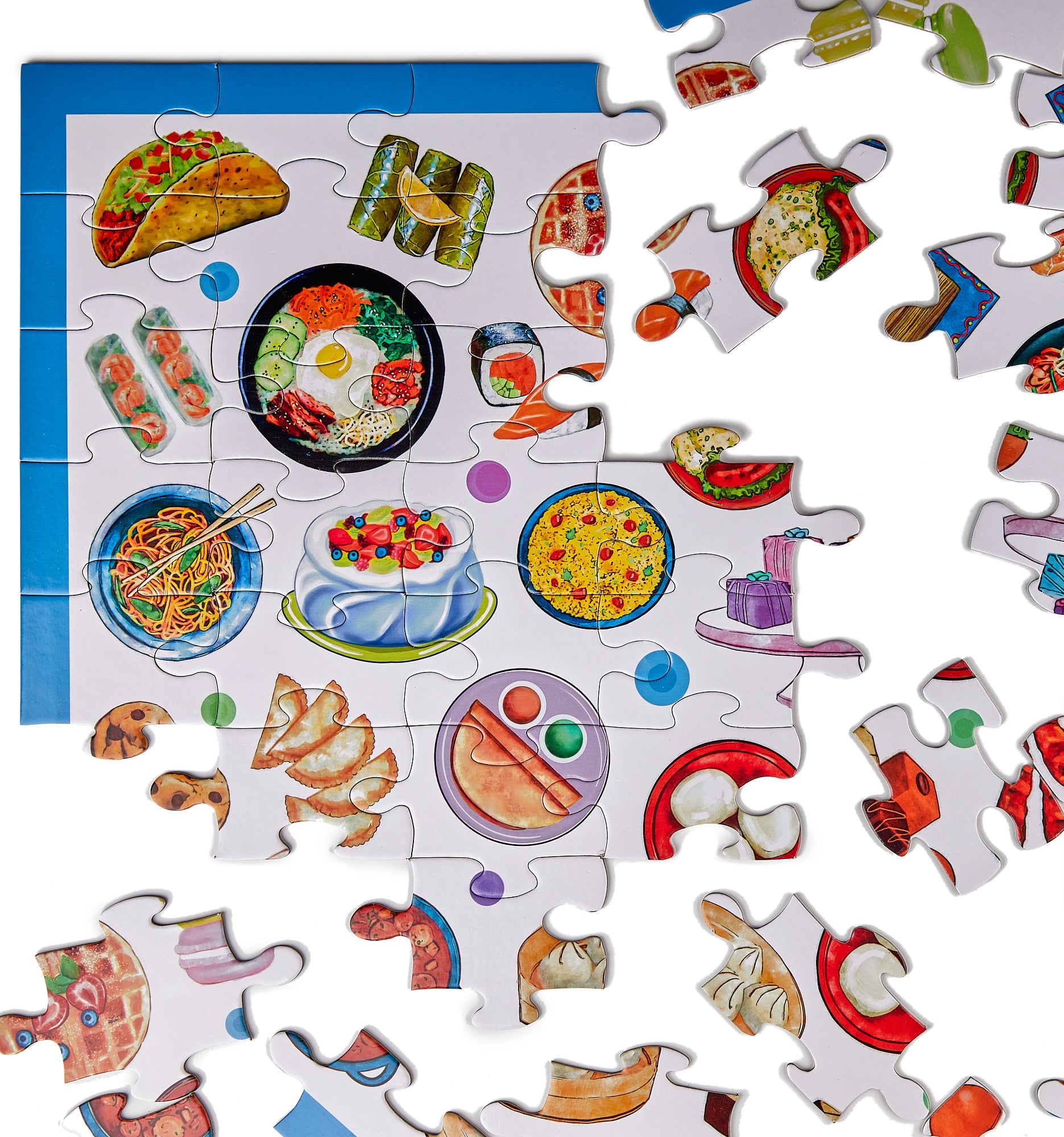 World Food Puzzle - 64 Piece Jigsaw Puzzle - Explore Dishes From Aroun