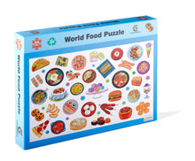 Load image into Gallery viewer, World Food Puzzle - 64 Piece Jigsaw Puzzle - Explore Dishes From Around World - Kids Ages 3+
